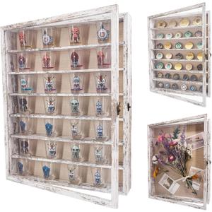 FramePro Shadow Box Frame Display Case 16x20 with Removable Shelves, Deep Memory Box Trinket Knick Knack Shelf Cabinet for Collector, Keepsake Coins Military Medals Wedding Flowers White