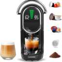 Magician1 Mini Espresso Machine for Nespresso Original, Dolce Gusto, Lavazza Blue, ESE Pods, 19-Bar Coffee Machine for Ground Coffee, Coffee Maker with adjustable Temp & Cup Size, 21oz Reservoir