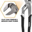 Olympia Tools 12-Inch Tongue and Groove Pliers, Straight Jaw Pliers with Cushion grip, 7 Jaw positions, 2.7" Jaw Capacity