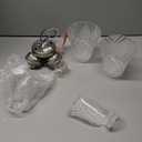 Aspen Creative 22011-3, Three-Light Ceiling Fan Light Kit with Pull Chain, Brushed Nickel Finish with Frosted and Clear Glass Shades, 14" Diameter x 7-3/8" Height, Brushed Nickel