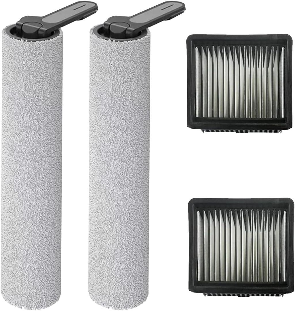 Brush Rollers and Filters Replacement Accessories Kit for Dreame k10 Pro / k10 Wet Dry Vacuum Cleaner: 4 Pack used for Pet Hair, Dirt, and Debris on All Floor Surfacesparts