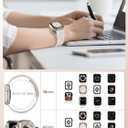 V.R.HOPE Resin Watch Band Compatible with Apple Watch Band for Women 38mm 40mm 41mm 42mm Starlight Fashion Lightweight Bracelet Strap for iWatch Series 11/10/9/8/7/6/5/4/3/2/1/SE3(Creamy Starlight)