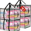 Moving Bags Heavy Duty Extra Large, Alternative for Moving Boxes & Moving Supplies,Clear Storage Bins with Lids, Plastic Packing Tote, Storage Bags for Clothes with Handles & Zippers(Clear, 4Pack)
