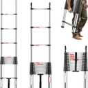 VEVOR Telescoping Ladder, 16.5ft Stainless Steel Lightweight Extension Ladder, Multi-Button Retraction Collapsible Ladders, 330LBS Capacity & Non-Slip Feet, Portable 13-Step Ladders for Home, RV, Loft