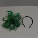 Fascinators Hats for Women Classic Satin Tea Party Headwear Fascinator Hat with Headband and Clip (Green)