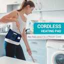 Comfytemp Cordless Heating Pad with Massager for Back, Portable Lower Back Massager FSA Eligible HSA Rechargeable Wireless Electric, Birthday Gifts for Women Men Mom Dad Seniors 3 Heat 30Auto-Off Blue