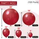 PartyWoo Maroon Balloons 100 pcs Different Sizes of 36 18 12 10 5 Inch Dark Red Burgundy Ruby Red Balloon Arch Kit Garland for Graduation Valentine's Day Wedding Anniversary Party Decorations Red-Y75