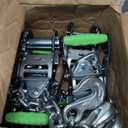 VULCAN Ratchet Buckle - Chain Anchor - 2 Inch Handle - High-Viz - 4 Pack - 3,300 Pound Safe Working Load