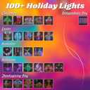 Avatar Controls Curtain Lights Year Round Lights, Programmable & Music-Sync Animated LED Curtain String Lights, 400 LED 6.2ft RGB Fairy Light APP Remote Control for Bedroom Wall Backdrop Yard Decor