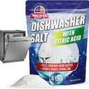 IMPRESA Dishwasher Rinse Aid with Citric Acid Cleaner - Dishwasher Salt Hard Water Stain Remover - Powerful Cleaner, Descaler, Water Softener, Detergent Booster - 4LB (64 Ounce (Pack of 1))