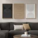 3D Textured Framed Boho Neutral Abstract Wall Art for Bedroom Decor, 3 Piece Modern Artwork for Walls, Black White Brown Minimalist Geometric Paintings for Living Room, Dining Room Wall Decor 16x24 In, 16"w X 24"h X 3pcs