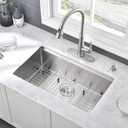 Stainless Kitchen Sink Undermount-VASOYO 33 Inch Undermount Kitchen Sink Workstation Sinks 16 Gauge Stainless Steel Single Bowl Deep Under Mount Sinks with Cutting Board, 33"x19"x10"