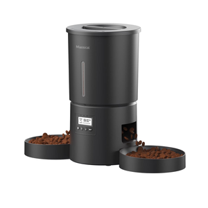 Miaosical Dual Automatic Cat Feeder 2 Cats,6 Meals/Day,12 Portions/Meal,4.2L Dual Power Double Bowls Feeder,Dry Food Auto Pet Dispenser,10S Voice Record,Flexible Schedule Timer