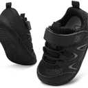 LeIsfIt Baby Shoes Boys Girls First Walking Shoes Non-Slip Toddler Breathable Sneakers Infant Sneakers 13.0, Black