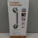 LEVERLOC 2 Pack Shower Grab Bars for Bathtubs and Showers, Easy to Install Suction Shower Handles for Bathroom Removable Handrails for Seniors Elderly Heavy Duty Safety Grip Waterproof Drill Free Gray (16.8 2 Set)