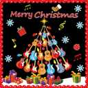 2 x gisgfim Christmas Bulletin Board Decoration Set Guitar Christmas Tree Paper Cutouts Merry Xmas Music Classroom Bulletin Board Decor for Xmas Winter Holiday School Door Home Wall(Guitar)