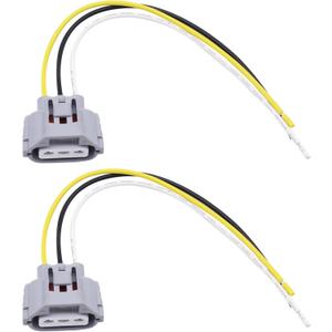 HiSport 3-Wire Front Turn Signal Wiring Connector Plug Pigtail Wire Harness Compatible with Toyota Camry Tacoma Tundra Replacement for 90075-60060 9007560060, 2PCS