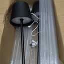 Cordless Table Lamp Rechargeable Black - KK 2 Pack 5000mAH Battery Operated Lamp for Counter, 3 Color Stepless Dimming Waterproof LED Wireless Lamp for Dining Kitchen, Outdoor Patio, Touch Control (2 Pack 14in - Circle Shade)