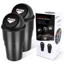 Car Trash Can Bin with Lid, Mini Garbage Cans for Back seat Leakproof Vehicle Automotive Cup Holder Car trashcan, Small Trash Bin for Automotive Office Home Kitchen (Black002)
