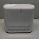 Sooyee Bathroom Trash Can with Lid, 2.4 Gallon Slim Trash Bin, Small Plastic Waste Basket, 10 L Narrow for Bedroom, Kitchen, Office, White