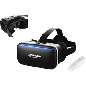 VR Headset for Phone with Controller, Anti-Blue Lens PD & Fl Adjustable Virtual Reality Goggles Set for Kids and Adults, Compatible with iPhone 16/15/14/13/12 Samsung Android 4.5-6.7"