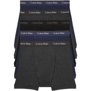 Calvin Klein Men's Cotton Stretch 5-Pack Boxer Brief, Color 1 Black, 2 Blue, 2 Gray, Size M