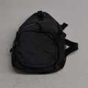 Small Sling Bag, Water Resistant 11 Inch Crossbody Chest Bags Oxford Daypack Backpack with Headphone Jack with Anti-theft Pocket for Men Women (Black)