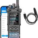 Radtel RT-950 PRO Ham Radio TX GPS/APRS, 10W Walkie Talkie Long Range Handheld Two Way Radio, AM/FM/CB/SW/MW/LW RX, Bluetooth APP Programming, NOAA, Spectrum Analyzer (with Programming Cable) (Black)