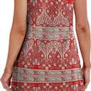 WIHOLL Summer Dresses for Women 2026 Loose Crew Neck Sleeveless Sundresses Casual Swimsuit Coverup with Pockets (Red, XXL)