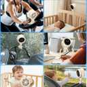 Stroller Fan Portable, Personal Fan for Travel, Digital display, Detachable 5 Speeds Rechargeable 360 Rotate Flexible Tripod Fan, For Home Office Stroller Camping - Rice White