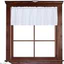 Valea Home Water Repellent Valance for Bathroom Window Waffle Woven Textured Short Kitchen Curtain Valances(60 x 16 inches, White, One Panel)