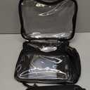 Clear Lunch Bag - Large Clear Lunch Bag for Work Double-Deck Reusable Lunch Bag with Adjustable Strap, Front Pocket and Top Compartment for Picnic, Beach, Work, School（3-6 People Use）