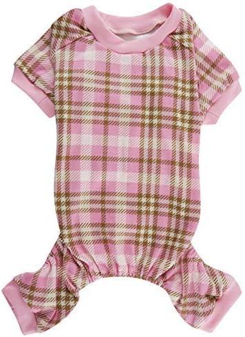 Beige Buffalo Plaid Christmas Clothes for Dogs Pajamas Onesie PJS, Back Length 20" Large (Large, Beige Buffalo Plaid)