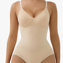 SHAPERX Women's Seamless Shapewear Tummy Control Bodysuit with Removable Pads Mid Thigh Body Shaper L/XL