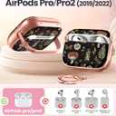 Coralogo for AirPods Pro2/Pro Case with Safety Lock - Cute Cartoon for AirPods Pro1/2 Generation for Women Girls Fashion Stylish Mushroom Pattern Design Kawaii Girly Girlish Hard Protective Cover