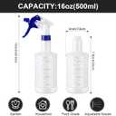 Eccliy 12 Pcs 16 Oz Plastic Spray Bottle, Adjustable Empty Reusable Sprayer for Cleaning, Planting, Water, Bathroom and Kitchen, BBQ, Commercial and Residential(Blue & White,Measurement)