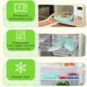 OZONOG Bento Box for Kids, Bento Lunch Box for Girls & Boys, 3-Compartment Non-BPA Lunch Container with Utensils, Microwave & Dishwasher Safe, Ideal for Meal Prep & School (green)