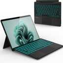typecase Surface Pro 9 Keyboard, Compatible with Surface Pro 11 10 9 8 X, 13 Inch Wireless Type Keyboard with 11-Color Backlit & Pen Holder - Matte Black