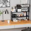 Expandable Spice Rack,Stackable Storage for Cabinet, Multi-Functional Kitchen Shelving,Height-Adjustable,Sustainable Organizer Solution(3Packs/Black/Medium) (MEDIUM:8.11"D x 16.54"W x 6.42"H)