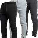 Ultra Performance 3 Pack Fleece Active Tech Joggers for Men, Men's Sweatpants with Zipper Pockets (XL)