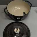 Lodge Essential Enamel Cast Iron Dutch Oven - Perfect for Bread Baking, Braising, Marinating & Slow Cooking - Features Moisture-Sealing Lid & Dual Handles - Kitchen Essentials - 6 Quarts - Midnight Chrome