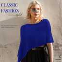 Women Sheer Poncho Shrug Winter Sheer Blouse Top Acrylic Lightweight Poncho Bolero for Evening Dress (M)