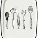 Ceramic Spoon Rest for Stove Top, White and Cute Spoon Holder for Kitchen Counter, Heat-Resistant Cooking Utensil Rest for Kitchen Counter Decor, Cooking Spoon and Spatula Holder