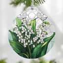 Lily of Valley Flower Stained Glass Ornament, Christmas Ornament  Christmas Tree Decor, Holiday Decoration, Stocking Stuffer, Festive Gift Idea, Gifts for Flower Lover, Nature Lover, and Mom