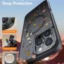 FUNMIKO for iPhone 16 Pro Max Case with Privacy Screen Protector, Wireless Charging Compatible, Shockproof Translucent Matte Cover - Cute Floral Design Phone Case for Women Girls - Elegant Tiny Flower