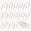 MBJZSL White Paper Umbrellas, 23.6 Inch Paper Parasol Umbrellas Chinese Japanese Style DIY Umbrellas Decorative Vintage Decor for Wedding Props
