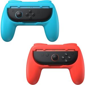 FASTSNAIL Grips for Nintendo Switch 2 (2025) for Joy-Con 2, Wear-Resistant & Anti-Slip Switch2 Controllers Grips Handle Kit, Switch Holder Accessories for NS2 JoyCon2 (Red,Blue)