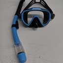 Snorkel Set Adults Snorkeling Gear Anti-Fog Panoramic View Swim Mask Dry Top Snorkel Kit with Carry Bag for Snorkeling Scuba Diving Swimming Travel (Light Blue+Black)