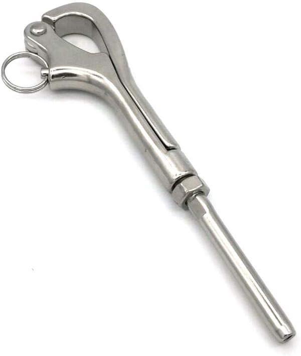 jingyi JY-Marine 316 Stainless Steel Quick Release Pelican Hook Shackle Sailing Boat Yacht, Fits 3/16" Stainless Steel Wire Rope Cable (5mm)