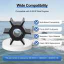 MARKGOO 8037481 Water Pump Impeller for Mercury Outboard 6 8 9.8 9.9 10 15 20 HP (4-Stroke Standard Gearcase) Boat Motor Engine Parts Replacement Sierra 18-8920 47-803748-1